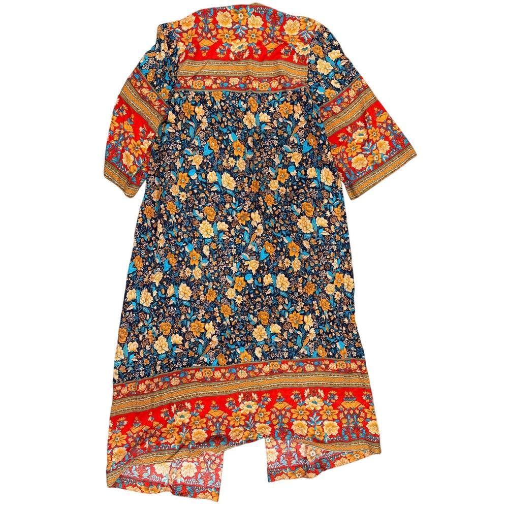 Natural Life Open Kimono Robe Jacket Boho Floral Long Duster S/M NWT - Picture 4 of 8